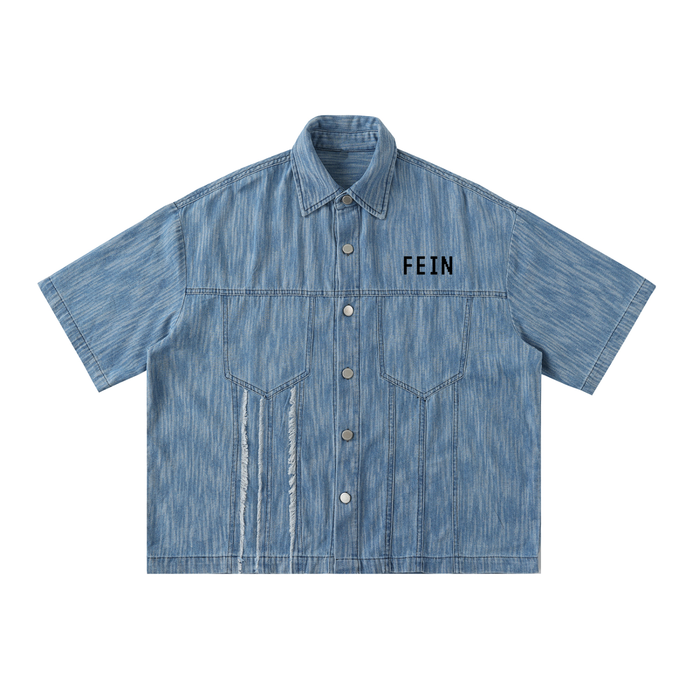 FEIN BUBBLEGUM DAVID Distressed Wash Short-Sleeve Shirt