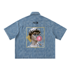 FEIN BUBBLEGUM DAVID Distressed Wash Short-Sleeve Shirt