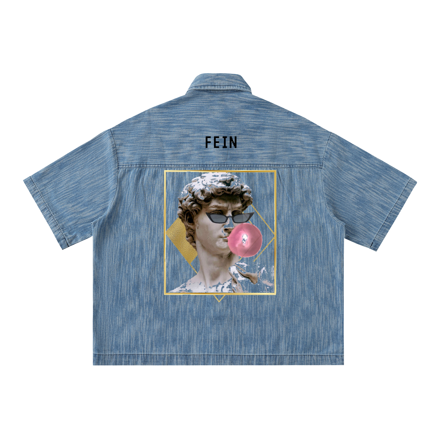 FEIN BUBBLEGUM DAVID Distressed Wash Short-Sleeve Shirt